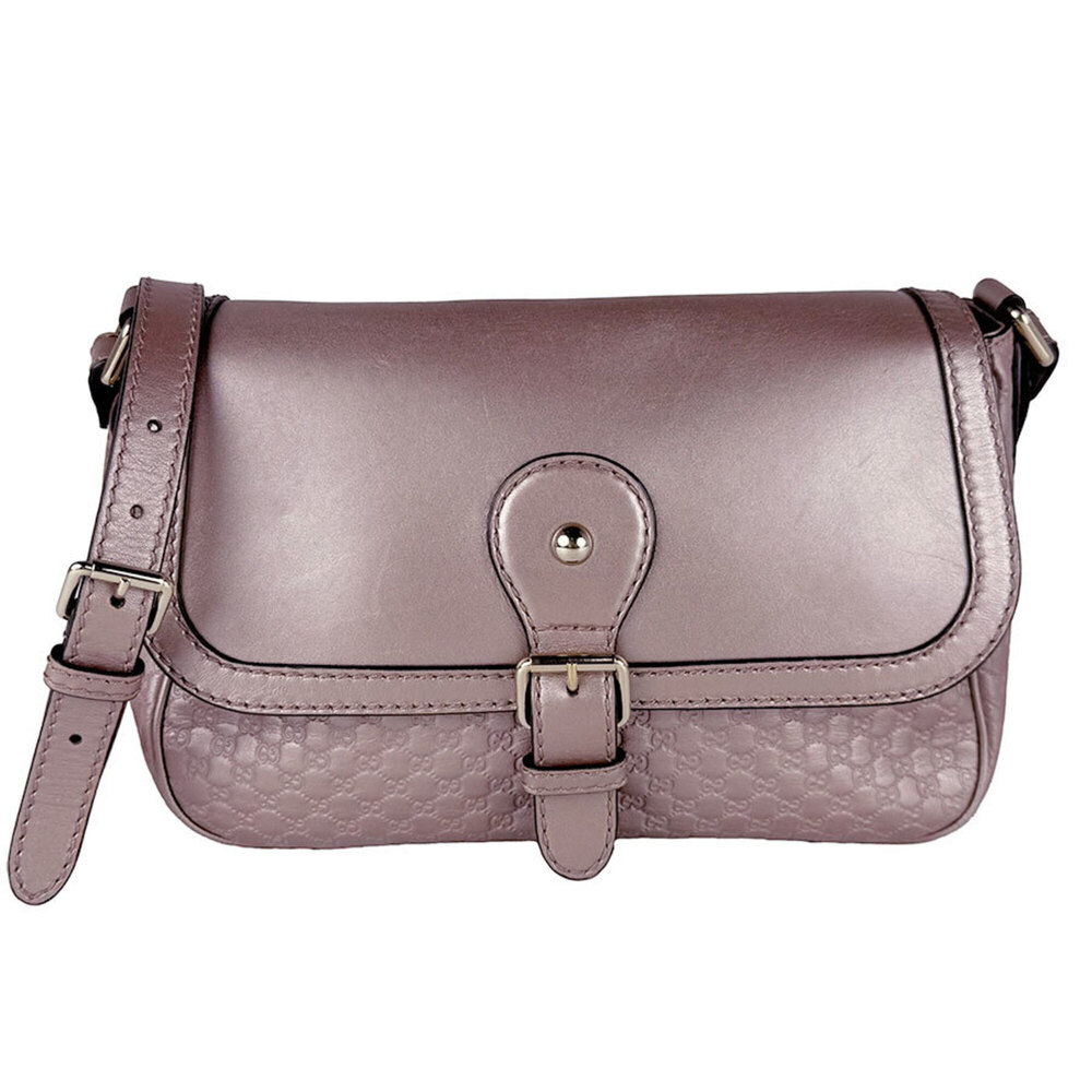 Gucci GUCCI Shoulder Bag Microguccissima Leather Metallic Pink Beige Women's ...